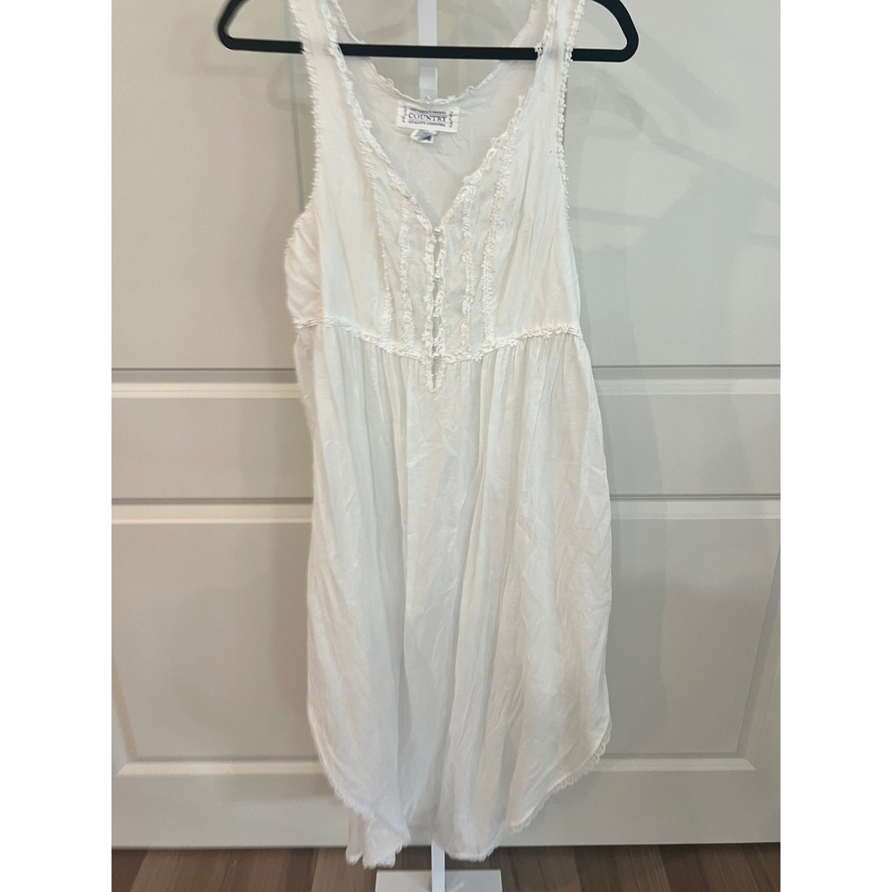 Vtg Victoria's Secret Country Cottons Nightgown Women's Medium Semi Sheer